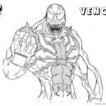 Venom Coloring Pages Lineart Drawing by noname37