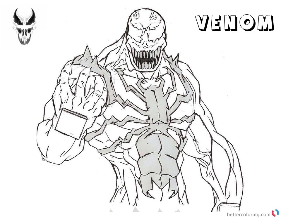 Venom Coloring Pages Lineart Drawing By Noname37 Free Printable 