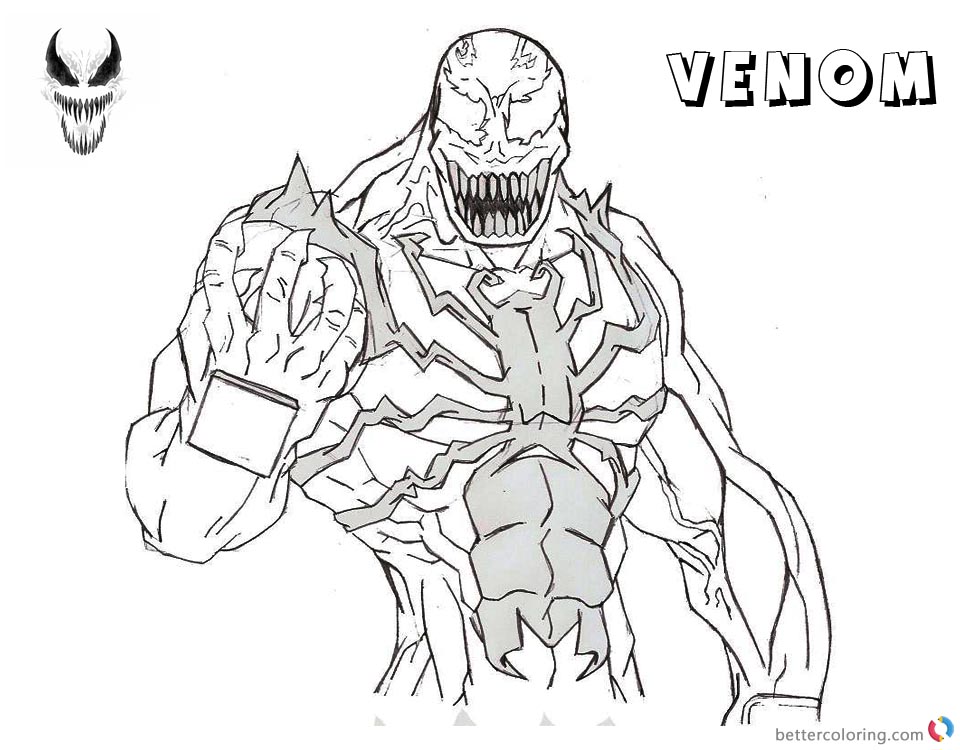 Venom Coloring Pages Lineart Drawing by noname37 - Free Printable