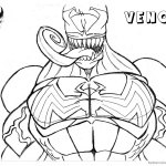 Venom Coloring Pages Lineart Half