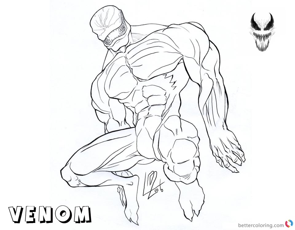 Venom Coloring Pages Lineart Picture by araeld printable and free