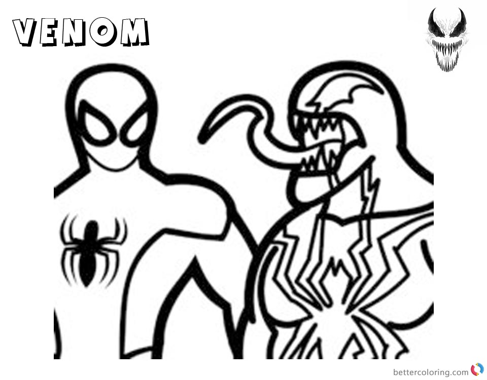 Venom Coloring Pages Simple Lineart Picture - Free Printable Coloring Pages