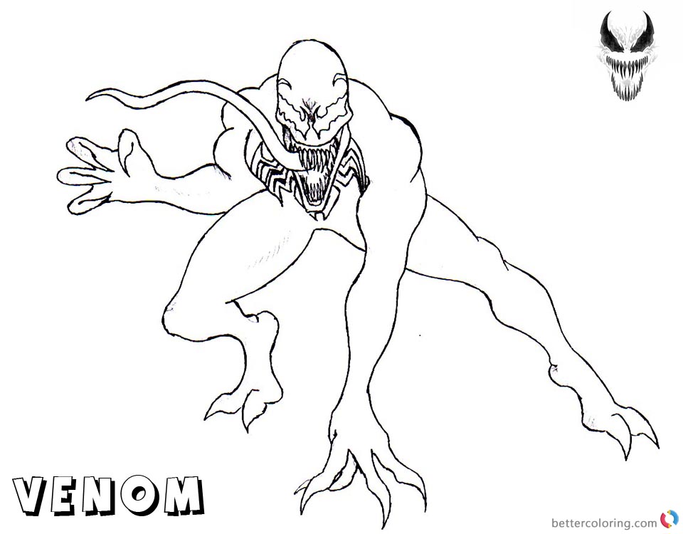 Venom Coloring Pages Simple Lineart - Free Printable Coloring Pages