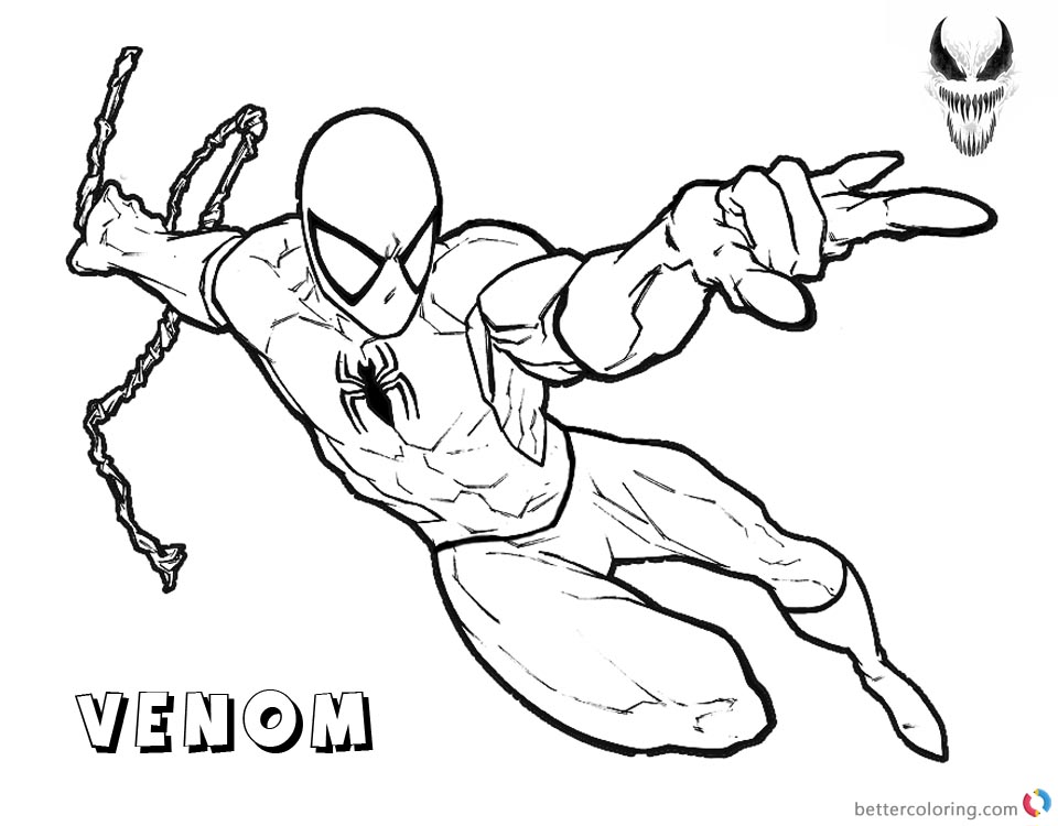 Venom Coloring Pages Spiderman Coming printable and free