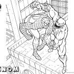 Venom Coloring Pages Spiderman Venom Fighting on the Building