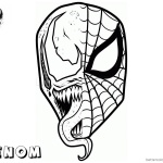 Venom Coloring Pages Spiderman x Venom Mask