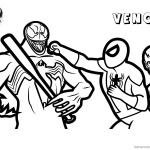 Venom Coloring Pages The Flash and Spiderman Fight Against Venom