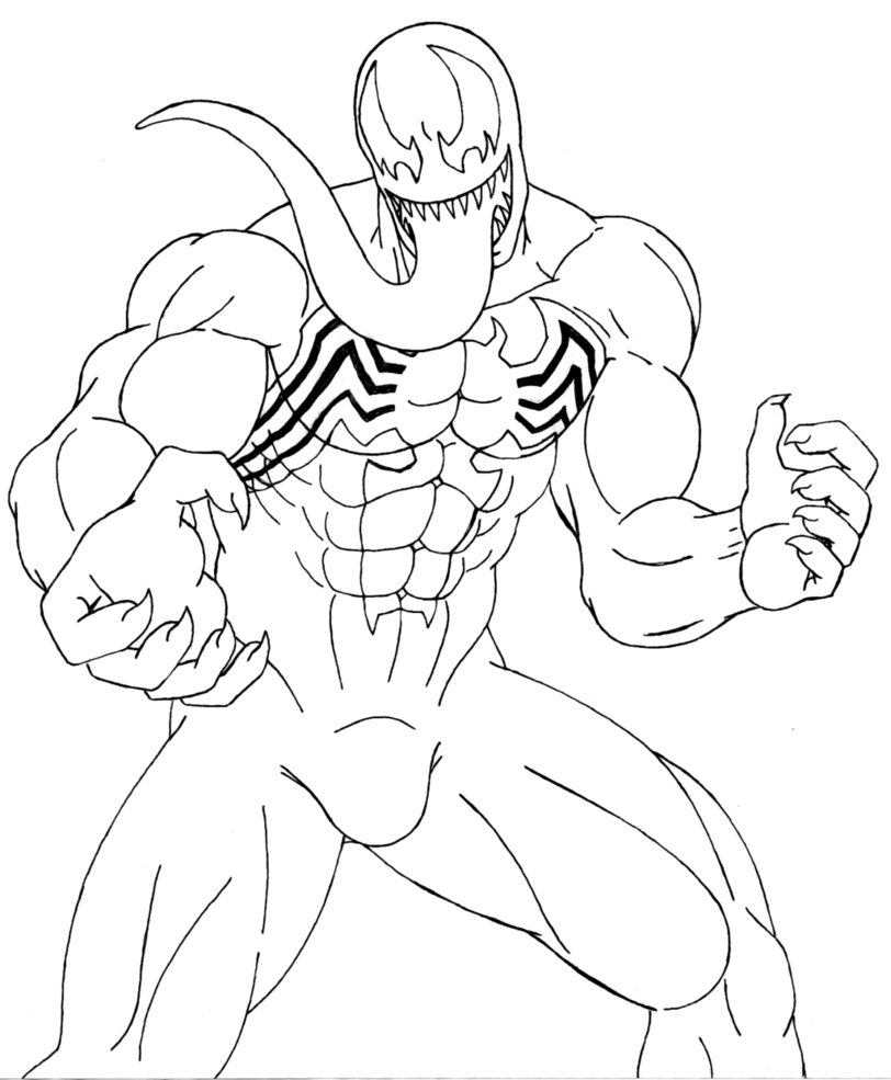 Venom Coloring Pages Venom Lineart by 09tuf - Free Printable Coloring Pages