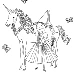 Pinkalicious Coloring Pages with her unicorn pet