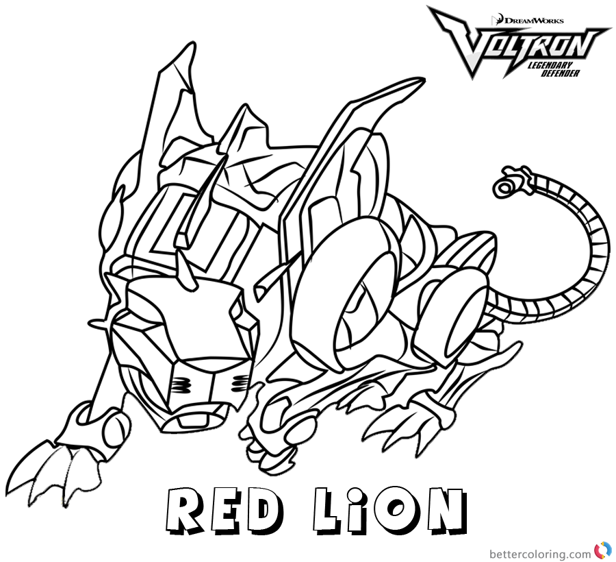 Voltron Coloring Pages Red Lion - Free Printable Coloring Pages