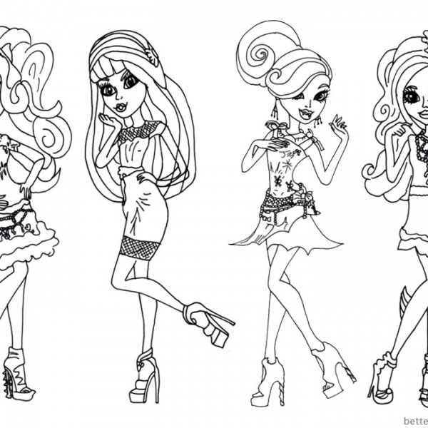 Toralei Stripe from Monster High Coloring Pages Line Drawing Clipart