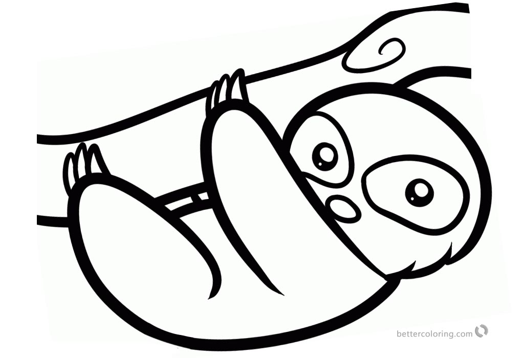 Baby Sloth Coloring Pages - Free Printable Coloring Pages