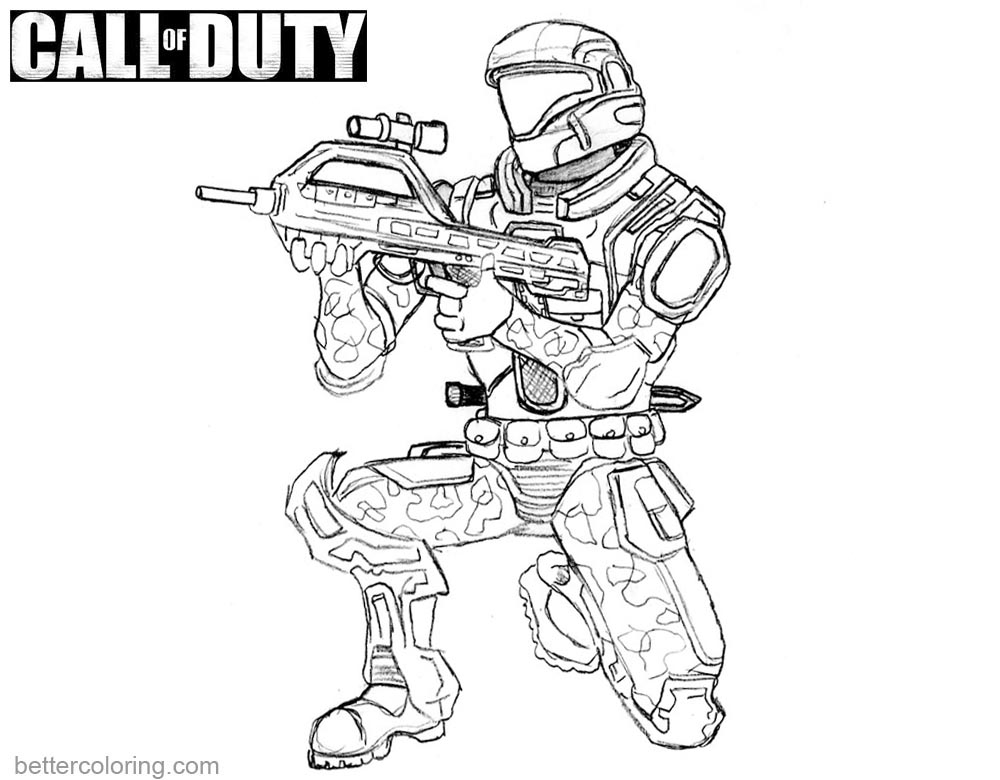 Call of Duty Coloring Pages Character - Free Printable Coloring Pages