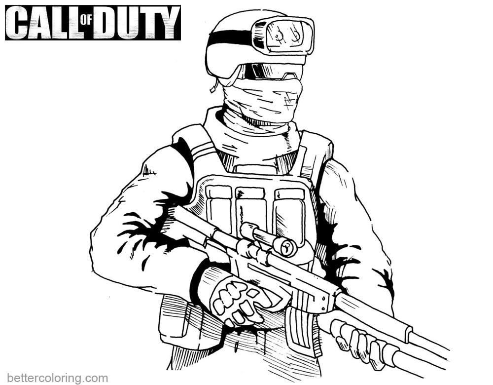 Call of Duty Coloring Pages Drawing by danboy0812 - Free Printable