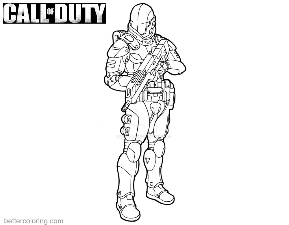 Call of Duty Coloring Pages Fan Line Art Free Printable