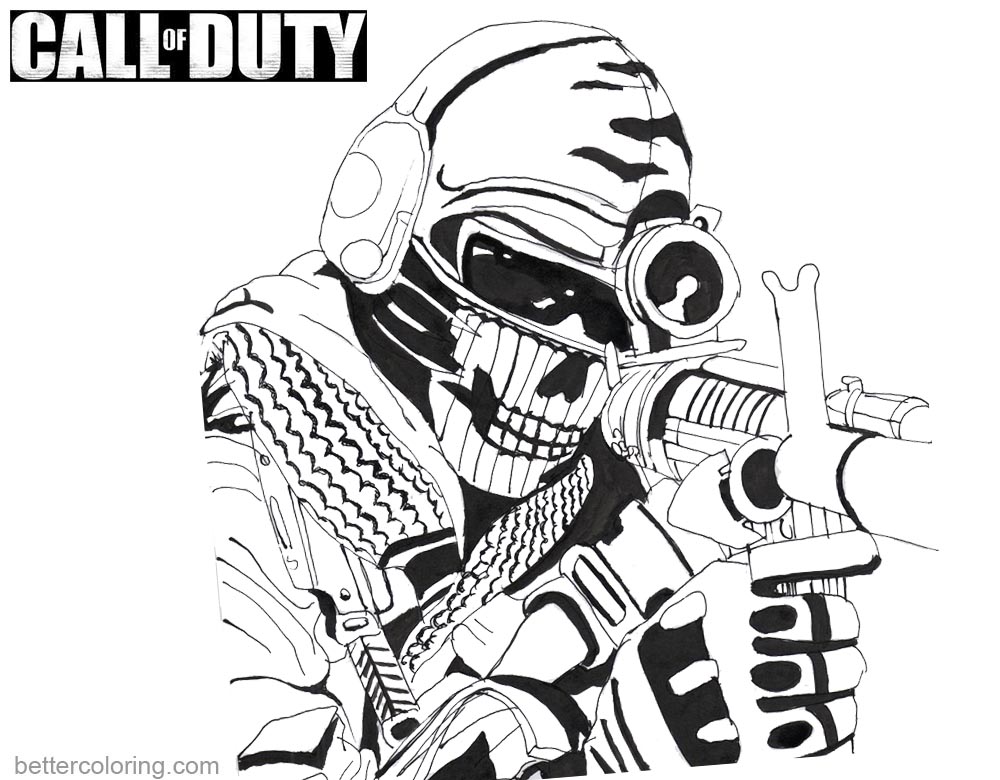 Call Of Duty Coloring Pages Ghost By Kopale Free Printable Coloring Pages