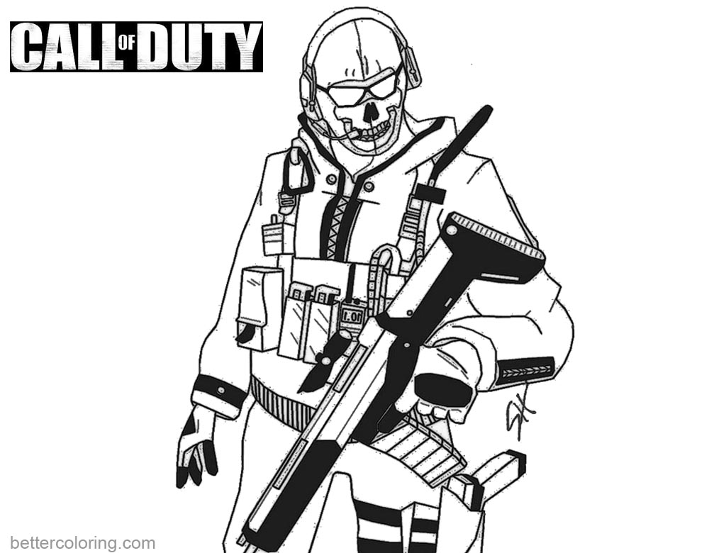 Call of Duty Coloring Pages Ghost printable for free