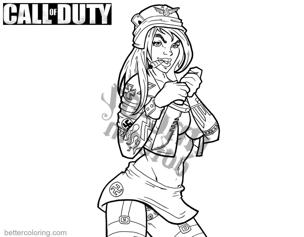 Call of Duty Coloring Pages Girl printable for free