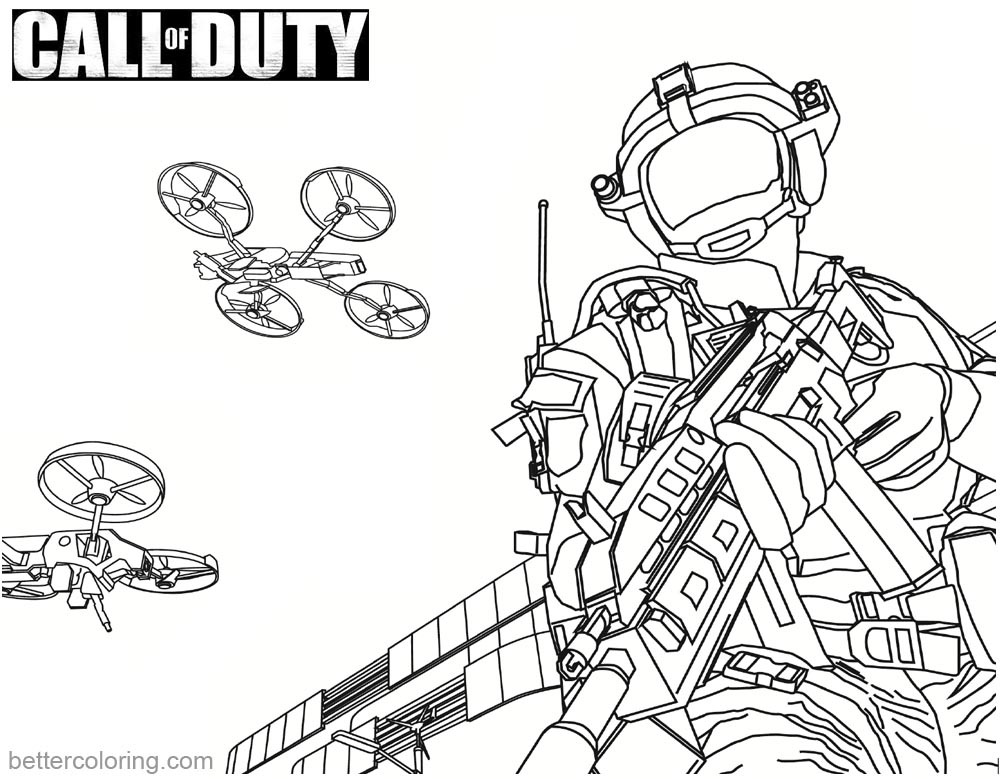 Call Of Duty Coloring Pages MQ 27 Stunt Drone Free Printable Coloring 