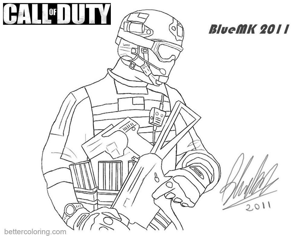 Call Of Duty Coloring Pages MW3 Frost By Bluemk Free Printable 