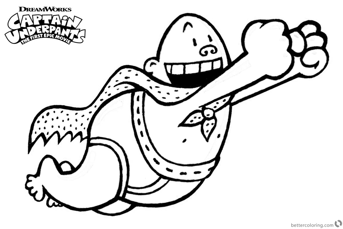 Captain Underpants Coloring Pages Clip Art printable for free