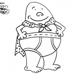 Captain Underpants Coloring Pages Cute Line Drawing