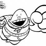 Captain Underpants Coloring Pages Flying with Big Smile