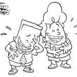 Captain Underpants Coloring Pages George and Harold Laughing