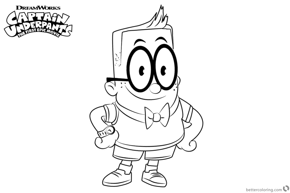 Captain Underpants Coloring Pages Melvin printable for free