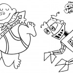 Captain Underpants Coloring Pages with Robot