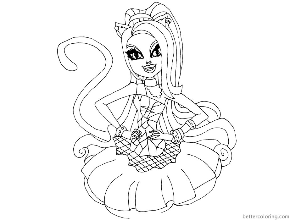 Catty Noir from Monster High Coloring Pages printable for free