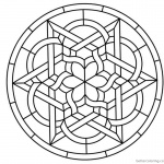 Celtic Knot Coloring Pages Round Stained Glass Panel