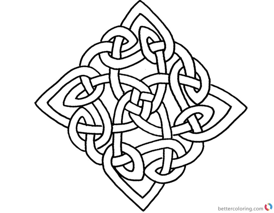 Celtic Knot Coloring Pages Square Pattern printable for free