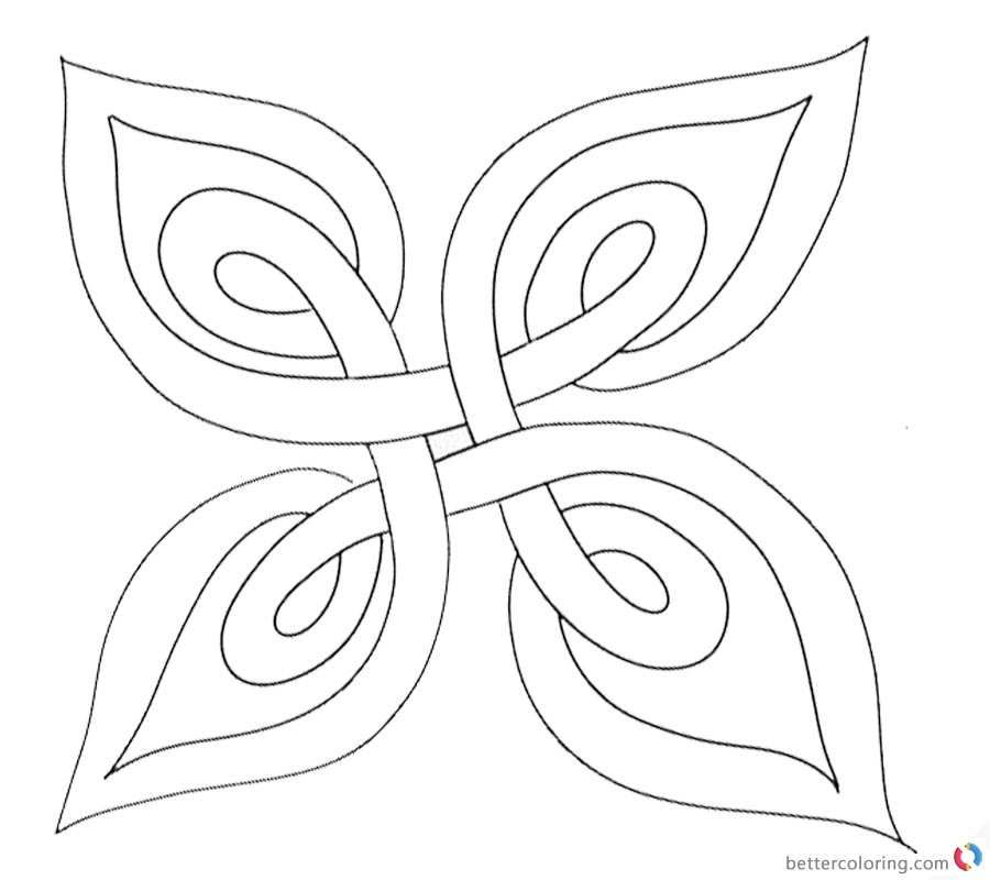 Download Celtic Knot Coloring Pages Template Plant Leaf - Free ...