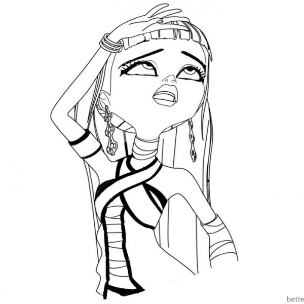 Toralei Stripe from Monster High Coloring Pages Line Drawing Clipart