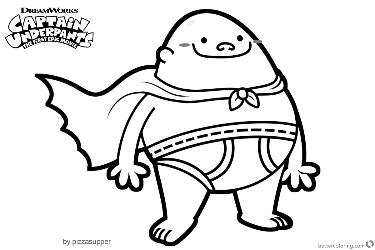 Coloring Pages of Captain Underpants by pizzasupper printable for free