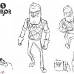 Coloring Pages of Hello Neighbor Sketch by 5megi5