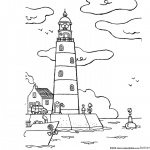 Coloring Pages of Lighthouse Cartoon Clipart