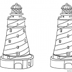 Coloring Pages of Two Lighthouses