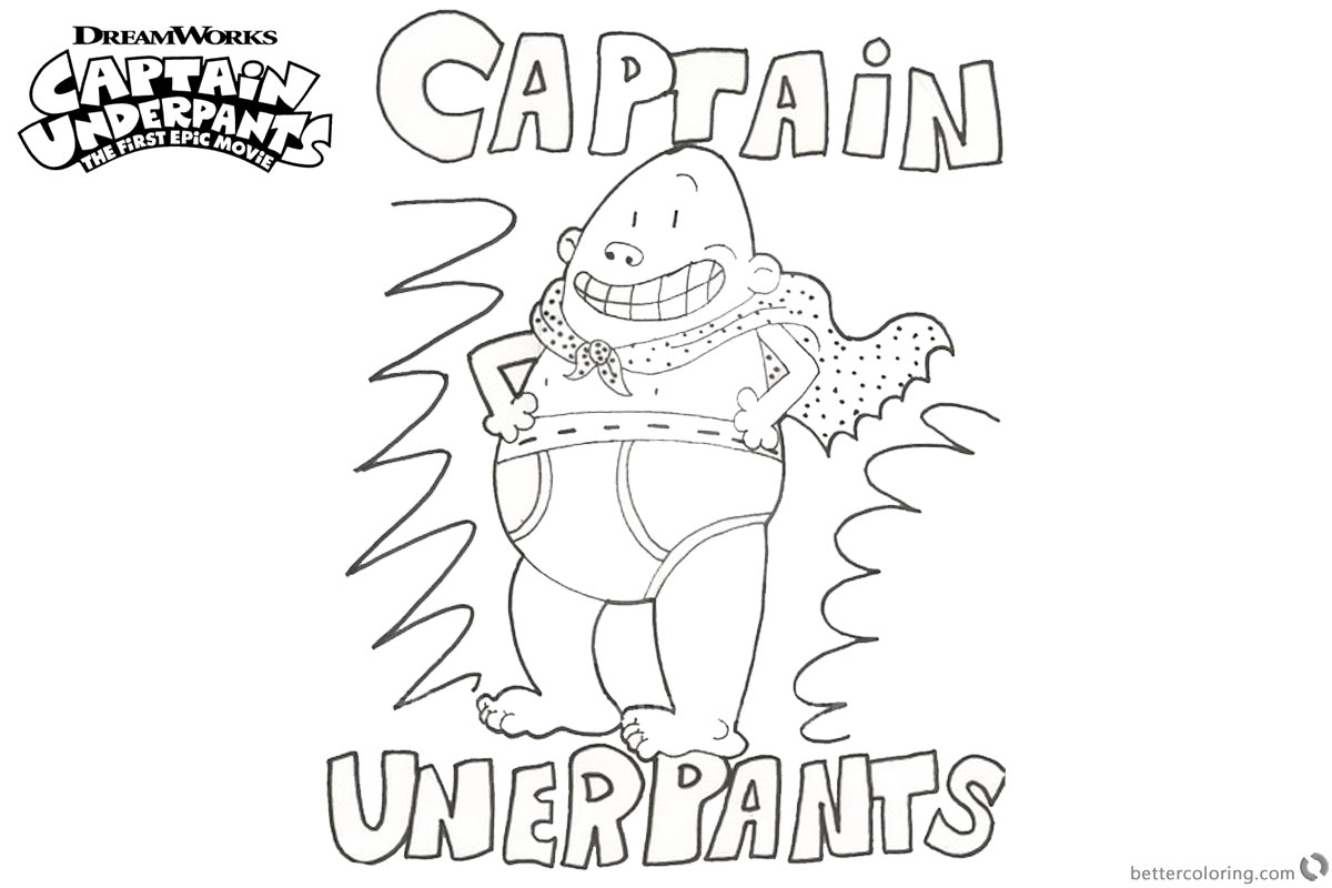 Cute Captain Underpants Coloring Pages printable for free