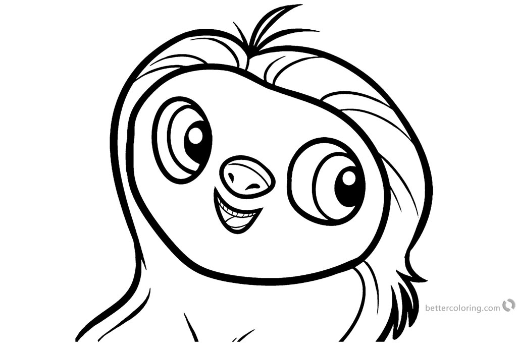 Cute Cartoon Sloth Coloring Pages - Free Printable Coloring Pages