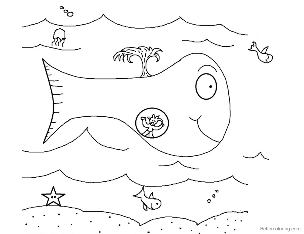Cute Jonah And The Whale Coloring Pages printable for free