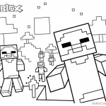 Cute Minecraft Characters of Roblox Coloring Pages