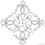 Flowers Celtic Knot Coloring Pages