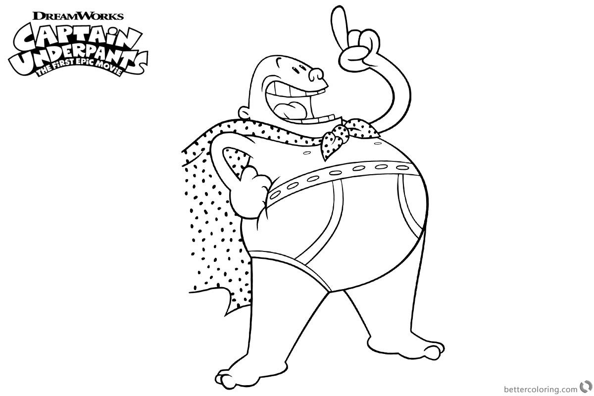 Funny Captain Underpants Coloring Pages printable for free