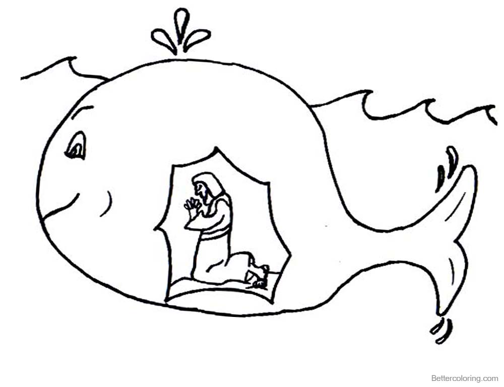 Funny Jonah And The Whale Coloring Pages printable for free