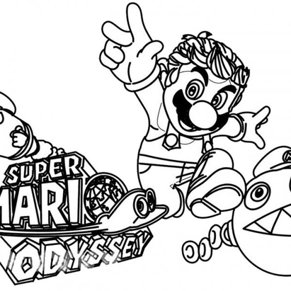 Super Mario Odyssey Coloring Pages Logo - Free Printable Coloring Pages