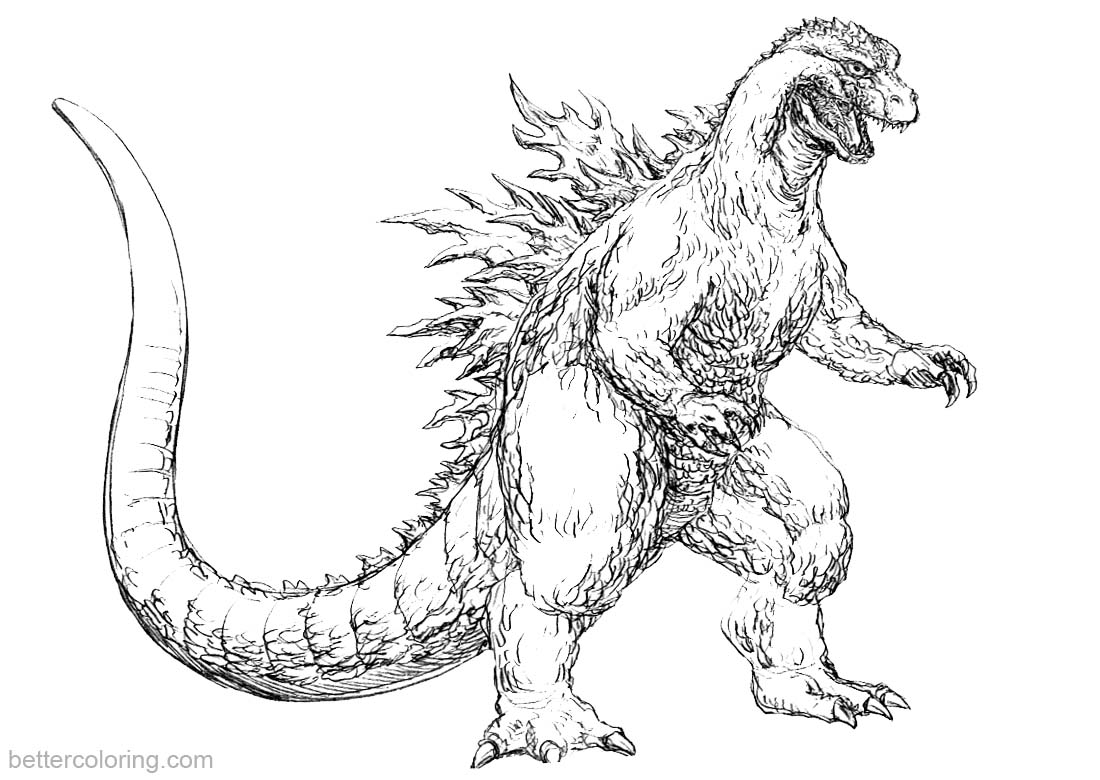 Mewarnai Gambar Godzilla - Mewarnai Gambar