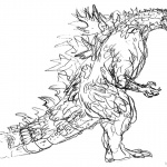 Godzilla Coloring Pages Hand Drawing