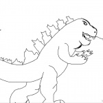 Godzilla Coloring Pages Simple Drawing